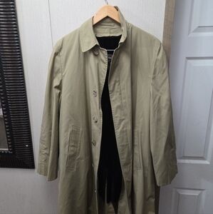 London Fog  Mens Raincoat 40R Beige With Zip-Out-Alpaca Lining Vintage
